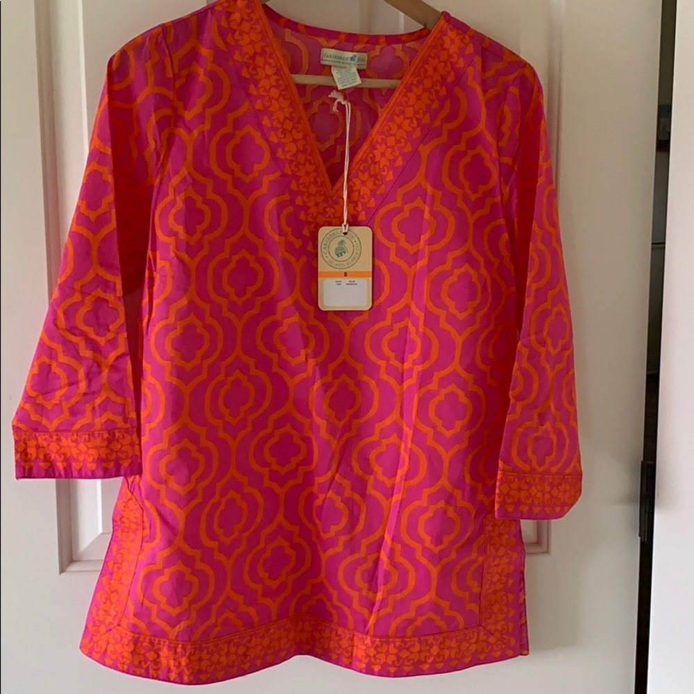 Hot pink and orange tunic